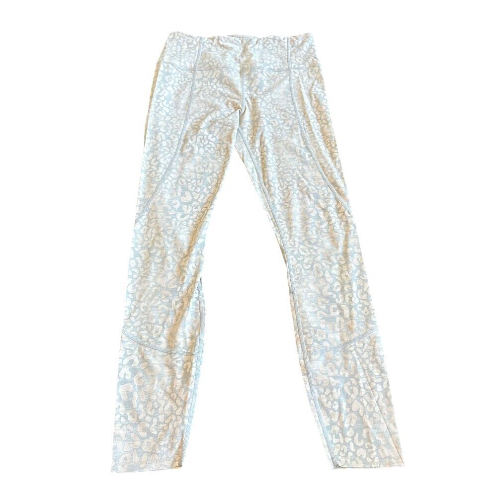 Varley Animal Print High Waisted Leggings Stretch Cheetah Full Length Size Small